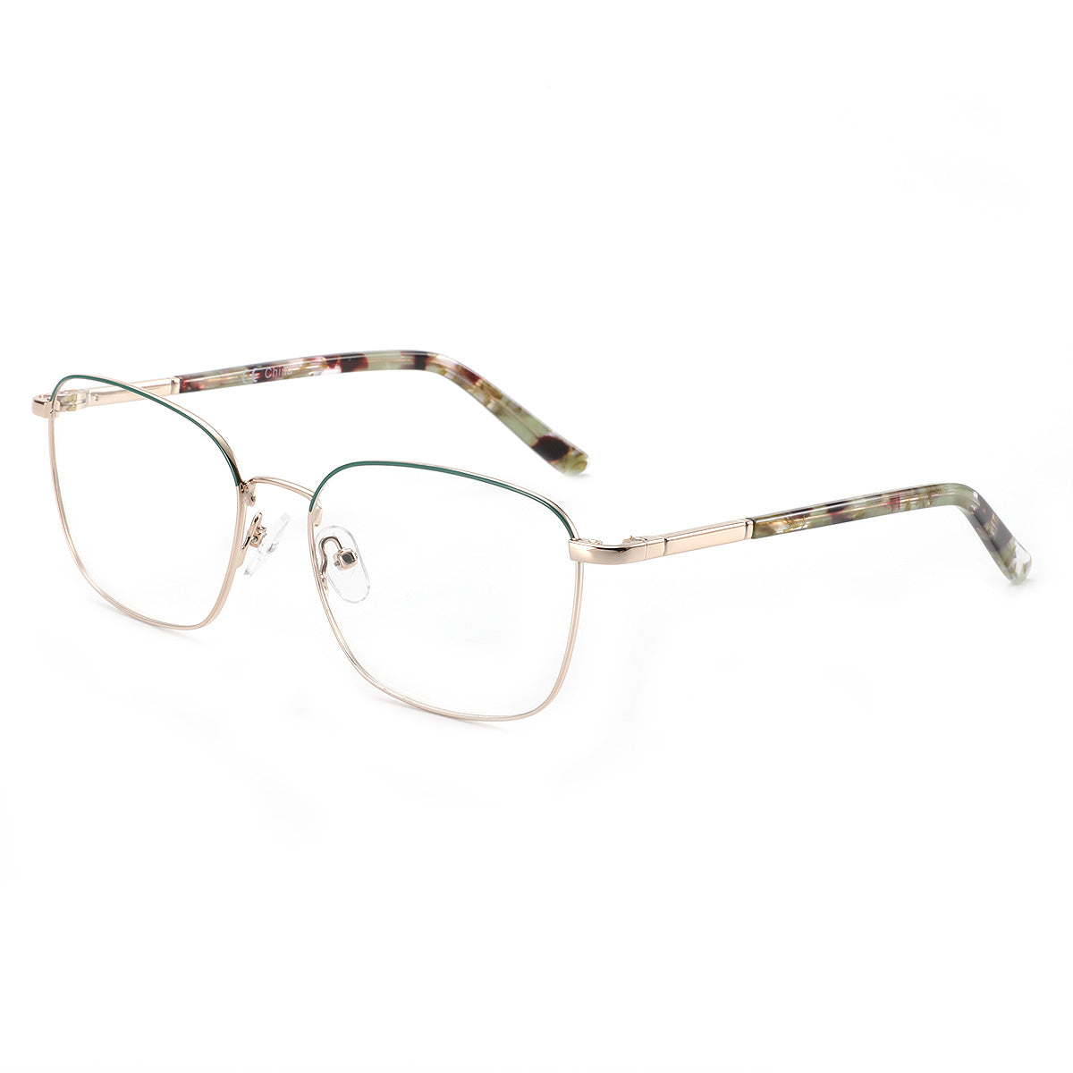 Women Insignia Eyeglasses: Annabel - Green - SpecSMART Eye Clinic (Diagonal View)