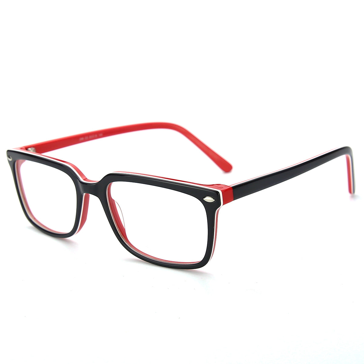 Men Insignia Eyeglasses: Rondo Black & Red - SpecSMART Eye Clinic (Diagonal View)