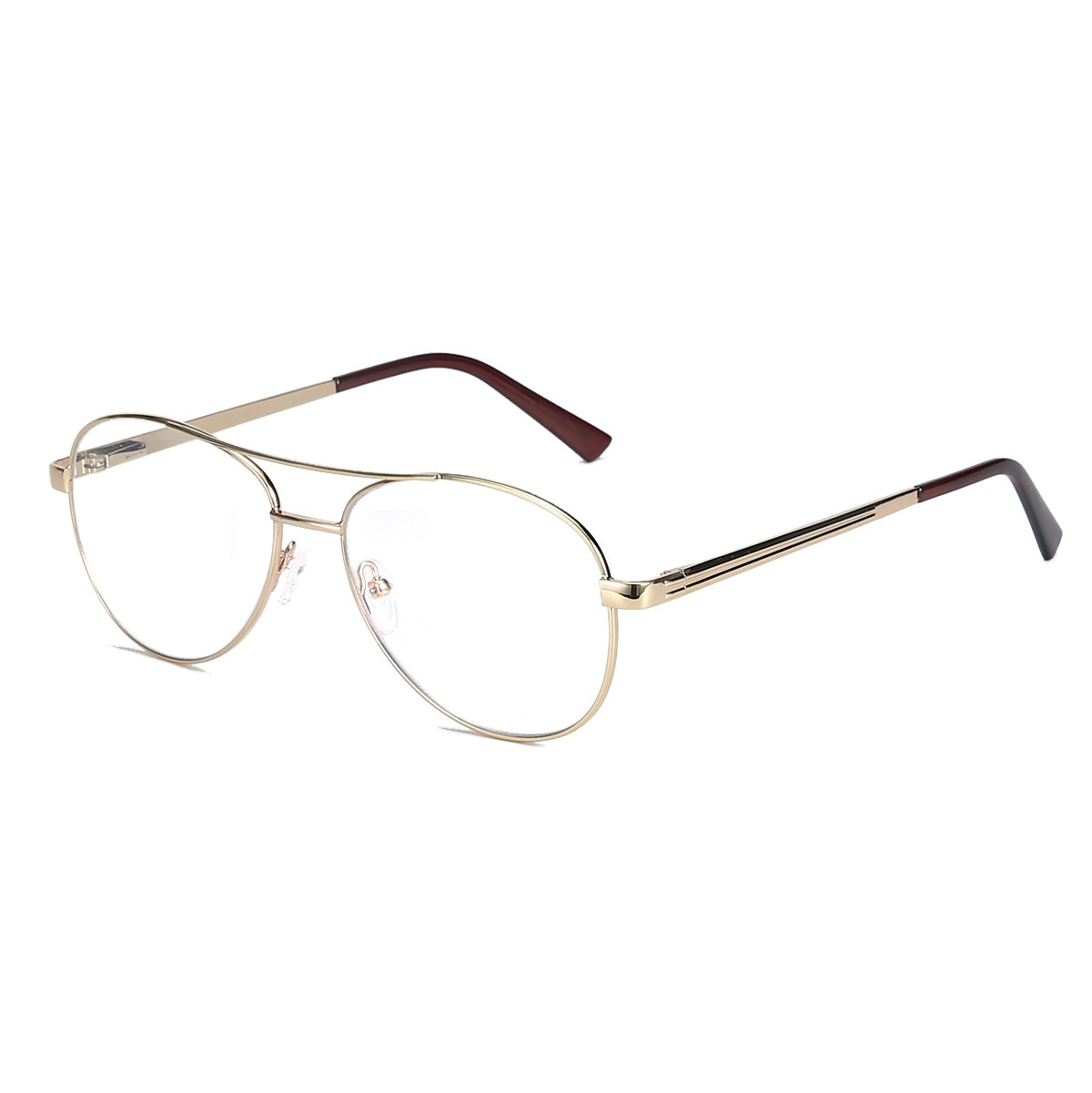 Men Calypso Eyeglasses: Elliot -Gold - SpecSMART Eye Clinic (Diagonal View)