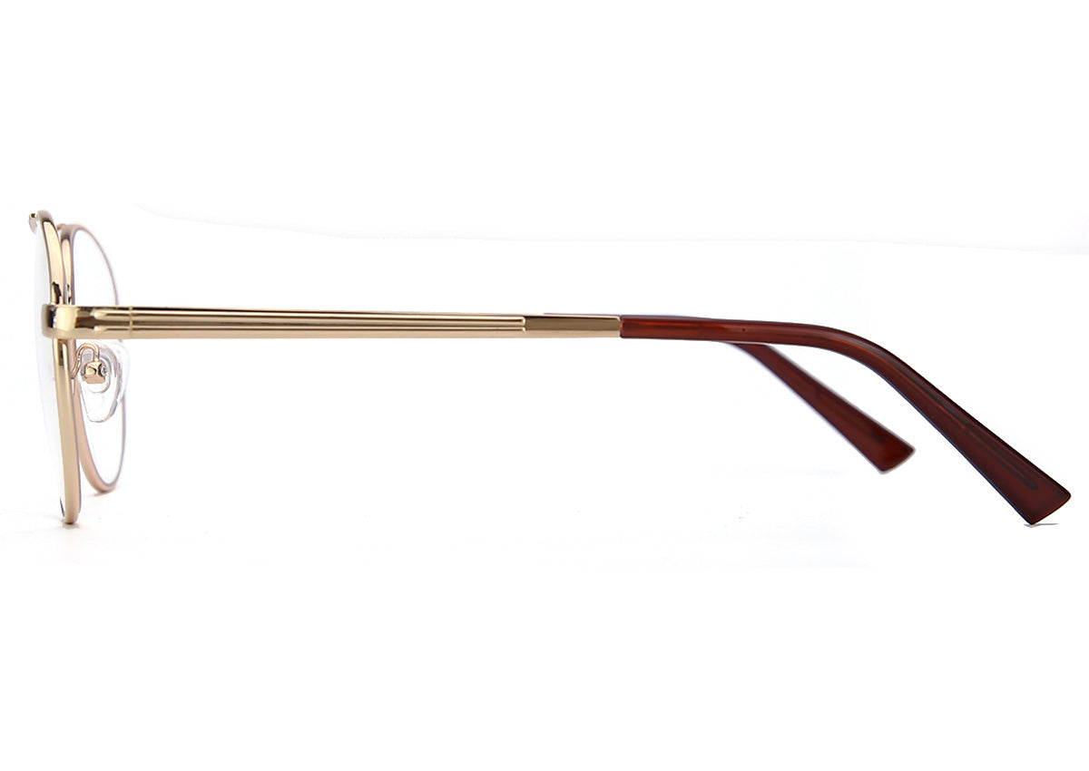 Men Calypso Eyeglasses: Elliot -Gold - SpecSMART Eye Clinic (Side View)