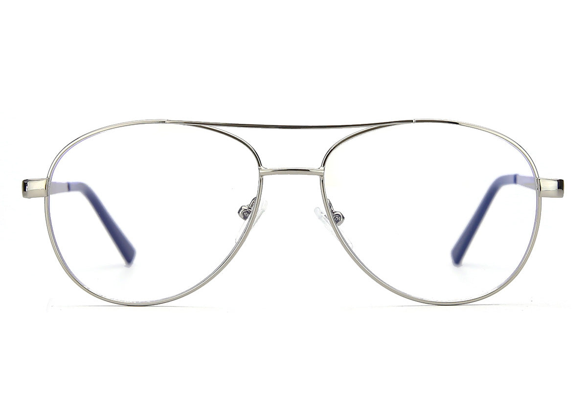 Men Calypso Eyeglasses: Elliot - Silver - SpecSMART Eye Clinic (Front View)