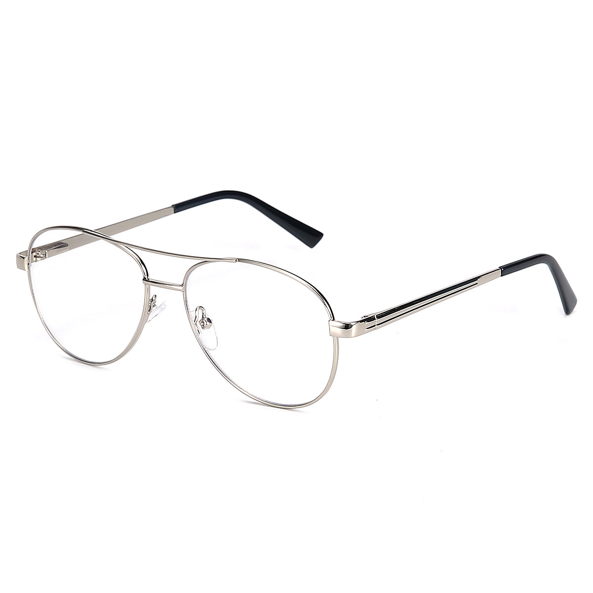 Men Calypso Eyeglasses: Elliot - Silver - SpecSMART Eye Clinic (Diagonal View)