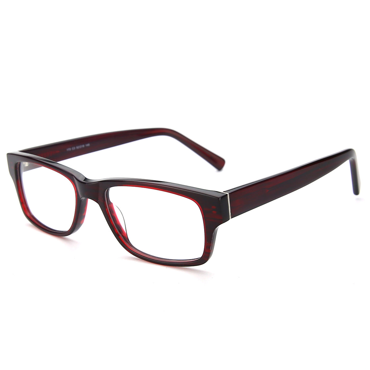 Men Calypso Eyeglasses: Felix - Burgundy - SpecSMART Eye Clinic (Diagonal View)