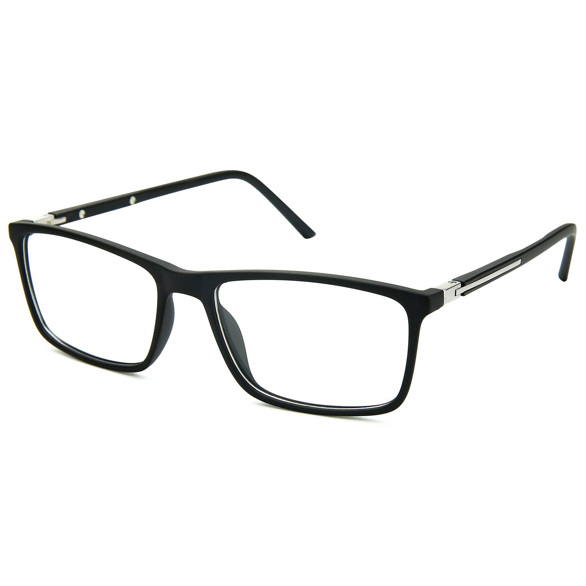 Men Calypso Eyeglasses: Robbie-Black - SpecSMART Eye Clinic (Diagonal View)