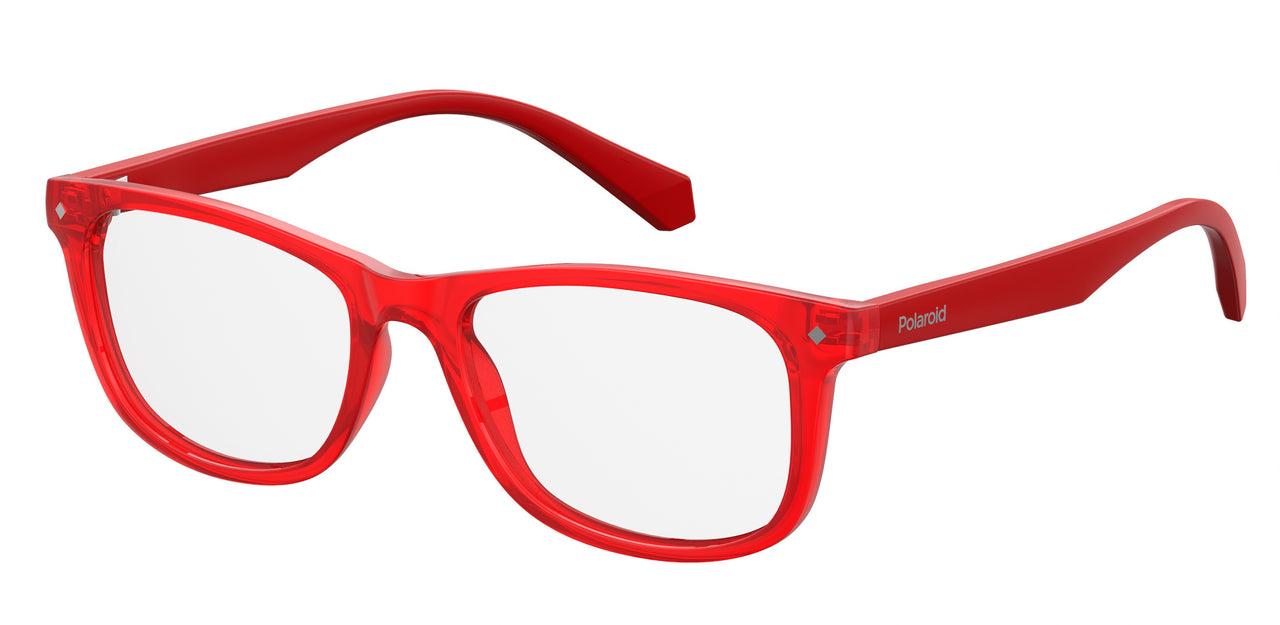 Youth Unisex Polaroid Eyeglasses: PLD D813 - Red SpecSMART Eye Clinic (Diagonal View)
