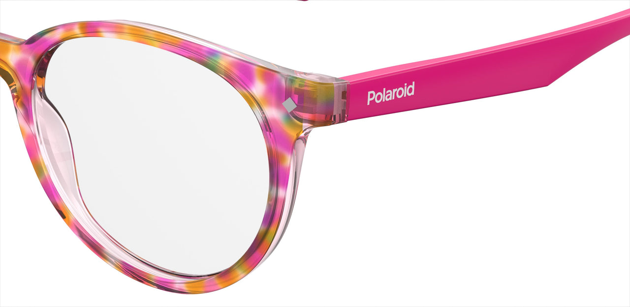 Youth Unisex Polaroid Eyeglasses: PLD D814 - Fuchsia Havana SpecSMART Eye Clinic (Zoom View)