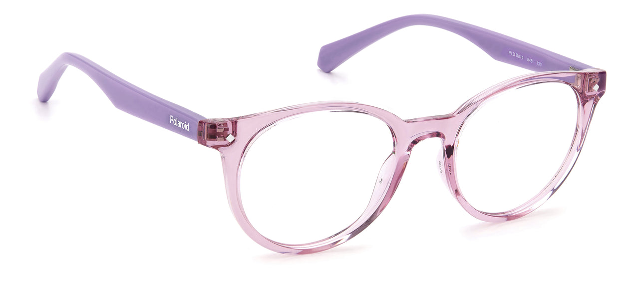 Youth Unisex Polaroid Eyeglasses: PLD D814 - Lilac Violet(2) SpecSMART Eye Clinic (Diagonal View)