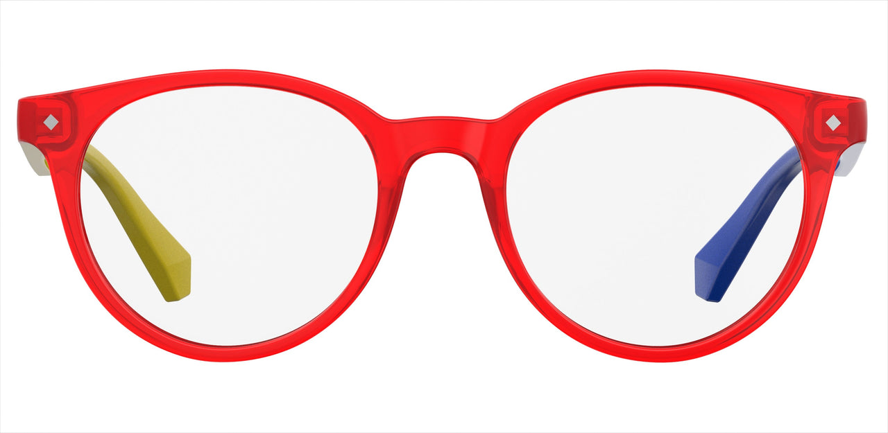 Youth Unisex Polaroid Eyeglasses: PLD D814 - Red SpecSMART Eye Clinic (Front View)