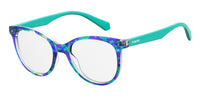 Thumbnail for Youth Girls Polaroid Eyeglasses: PLD D815 - Blue Havana Turquoise SpecSMART Eye Clinic (Diagonal View)