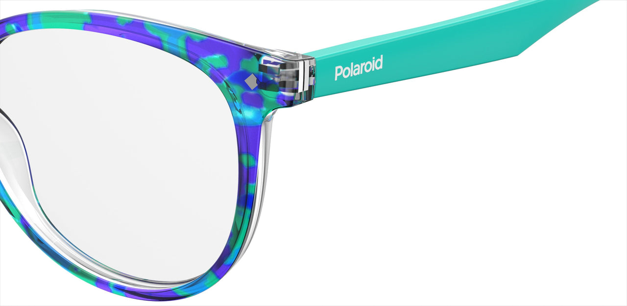 Youth Girls Polaroid Eyeglasses: PLD D815 - Blue Havana Turquoise SpecSMART Eye Clinic (Zoom View)