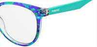 Thumbnail for Youth Girls Polaroid Eyeglasses: PLD D815 - Blue Havana Turquoise SpecSMART Eye Clinic (Zoom View)
