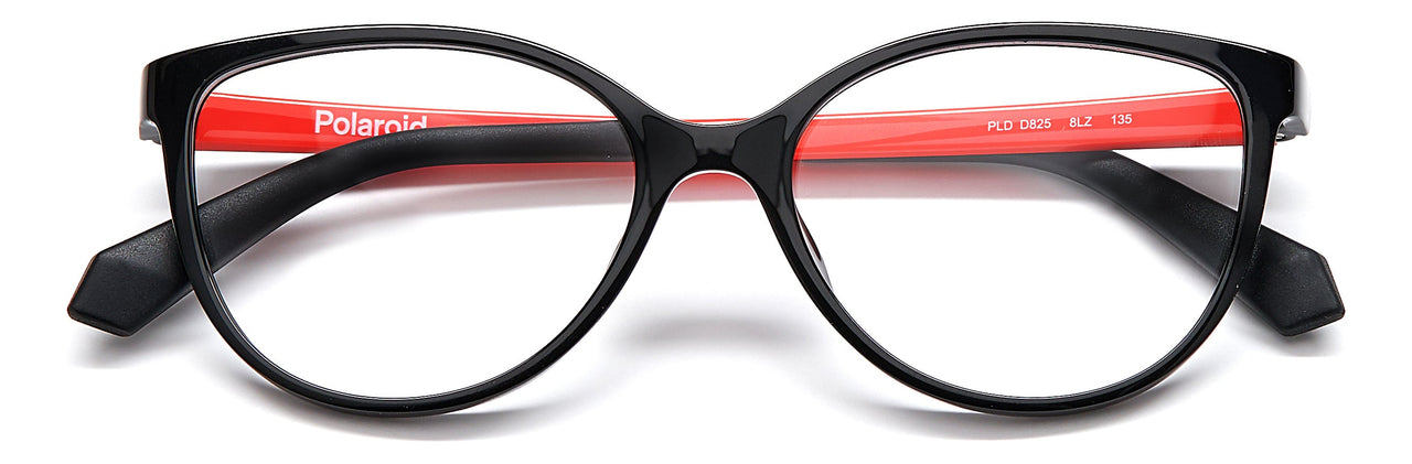 Youth Girls Polaroid Eyeglasses: PLD D825 - Black Orange SpecSMART Eye Clinic (Front View)