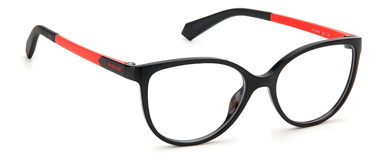 Youth Girls Polaroid Eyeglasses: PLD D825 - Black Orange(2) SpecSMART Eye Clinic (Diagonal View)