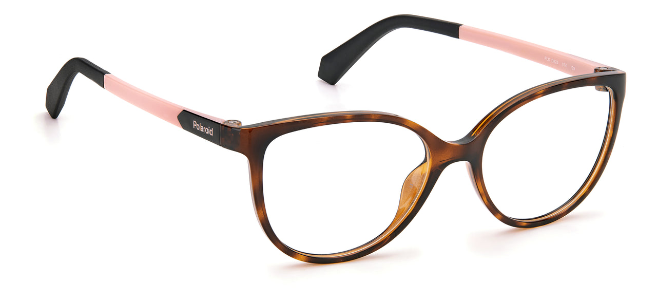 Youth Girls Polaroid Eyeglasses: PLD D825 - Havana Pink(2) SpecSMART Eye Clinic (Diagonal View)