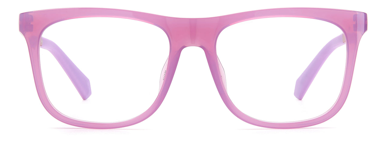 Youth Unisex Polaroid Eyeglasses: PLD D824 - Violet Pink SpecSMART Eye Clinic (Front View)
