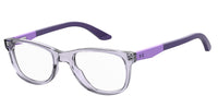 Thumbnail for Youth Unisex Under Armour Eyeglasses: UA 9002- Violet SpecSMART Eye Clinic (Diagonal View)