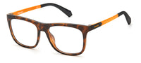 Thumbnail for Youth Boy Polaroid Eyeglasses: PLD D824 - Havana Orange SpecSMART Eye Clinic (Diagonal View)