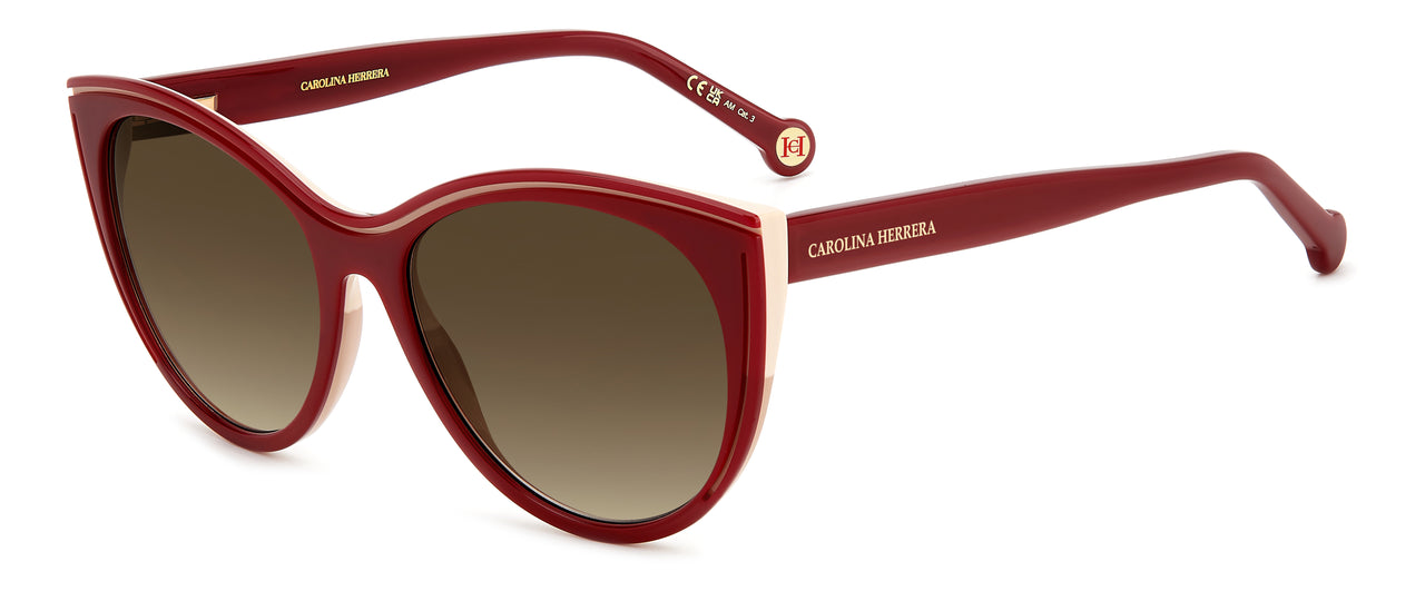 Women Carolina Herrera Sunglasses: HER 0142/S - Burgundy Beige - SpecSMART Eye Clinic (Diagonal View)