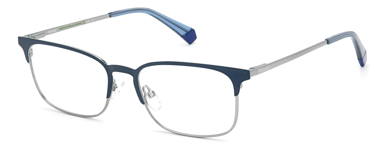 Premium Men Polaroid Eyeglasses: PLD D441 - Mate Blue Ruthenium - SpecSMART Eye Clinic (Diagonal View)