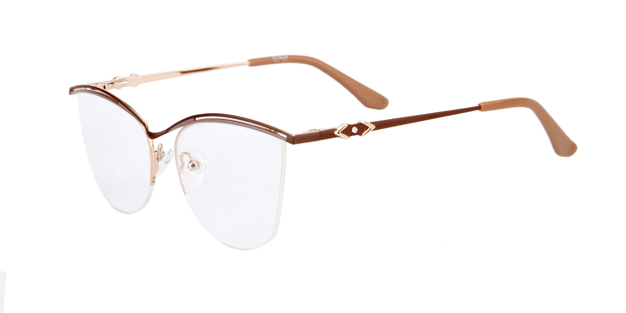 Women Insignia Eyeglasses: Efe -Brown - SpecSMART Eye Clinic (Diagonal View)