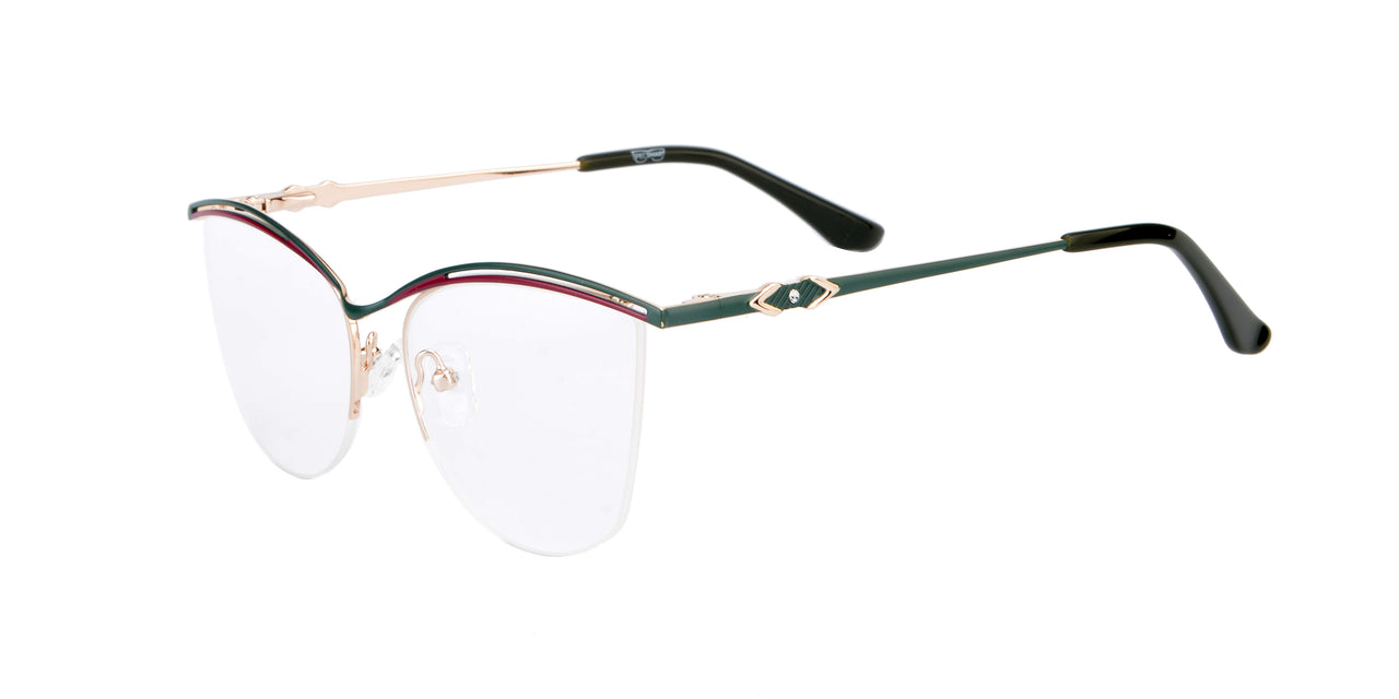 Women Insignia Eyeglasses: Efe -Green - SpecSMART Eye Clinic (Diagonal View)